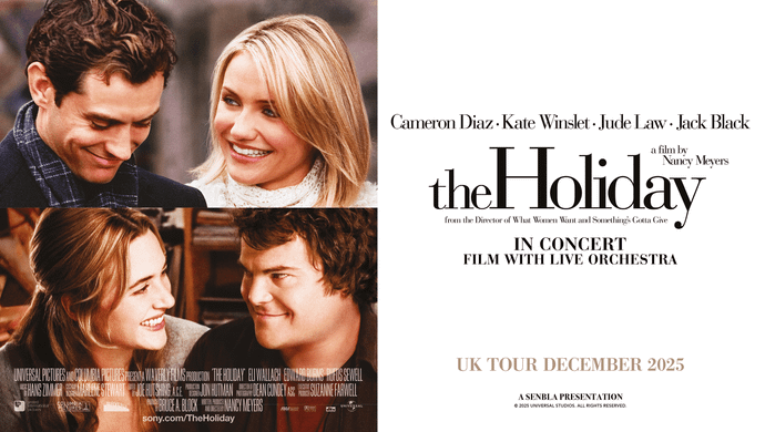 The Holiday film poster starring Kate Winslet, Cameron Diaz, Jude Law and Jack Black